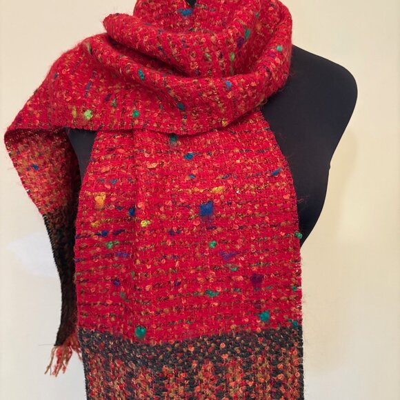 NWT Cornillon Multicolor Fringe Scarf Made In France - Picture 2 of 9